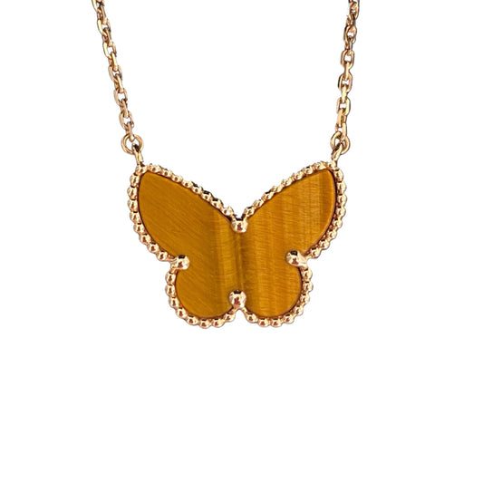 [Love's Uplift] TIGER__ EYE BUTTERFLY NECKLACE