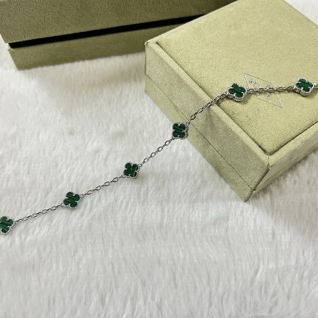 [Love's Uplift]CLOVER 6 MOTIF MALACHITE BRACELET