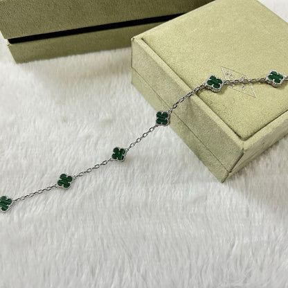 [Love's Uplift]CLOVER 6 MOTIF MALACHITE BRACELET