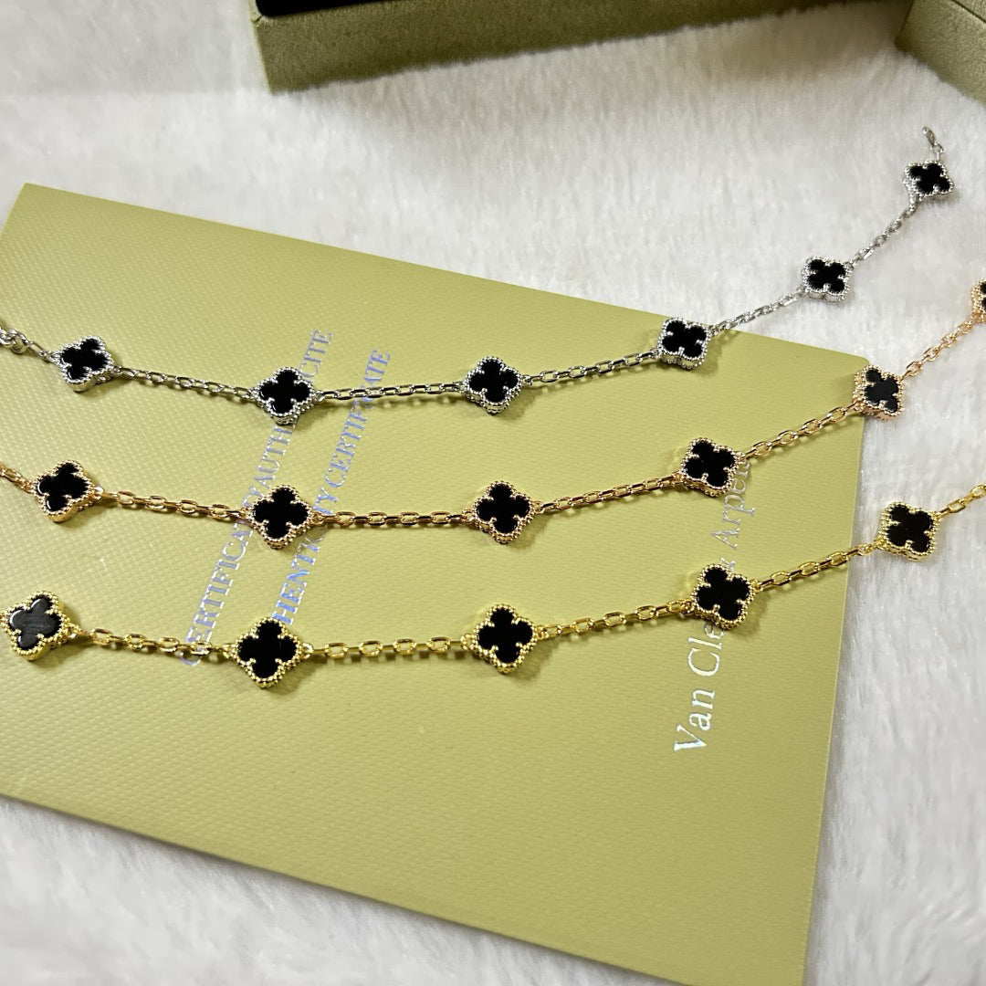 [Love's Uplift]CLOVER 6 MOTIF  ONYXS BRACELET