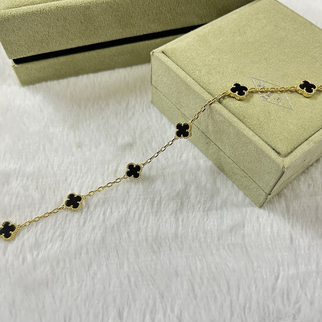 [Love's Uplift]CLOVER 6 MOTIF  ONYXS BRACELET