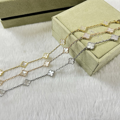 [Love's Uplift]CLOVER 6 MOTIF WHITE MOP BRACELET