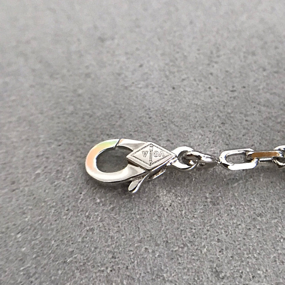 [Love's Uplift]CLOVER 5 MOTIF ONYXS DIAMOND BRACELET SILVER