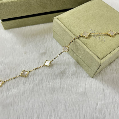 [Love's Uplift]CLOVER 6 MOTIF WHITE MOP BRACELET