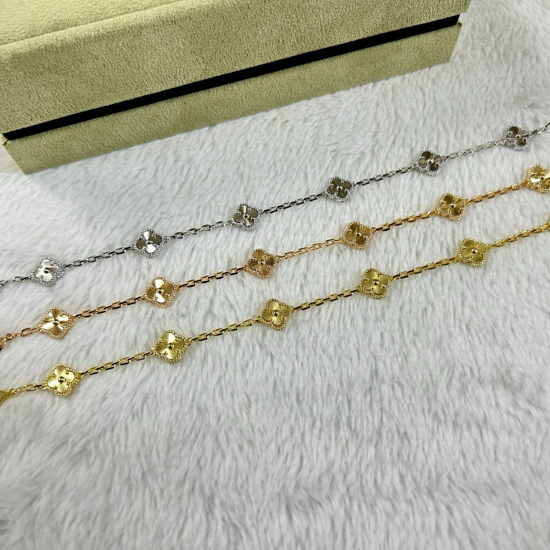 [Love's Uplift]CLOVER 6 MOTIF DIAMOND BRACELET