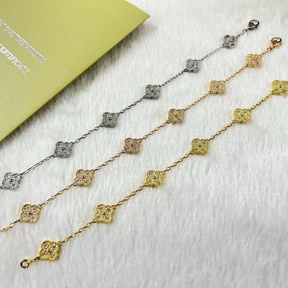[Love's Uplift]CLOVER 6 MOTIF DIAMOND BRACELET