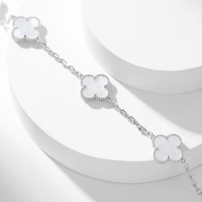 [Love's Uplift]CLOVER 10 MOTIFS WHITE MOTHER OF PEARL NECKLACE