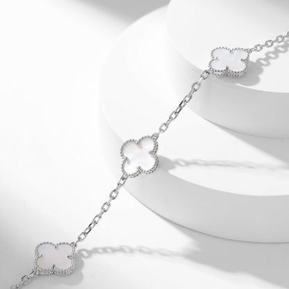 [Love's Uplift]CLOVER 10 MOTIFS WHITE MOTHER OF PEARL NECKLACE