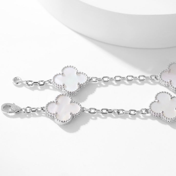 [Love's Uplift]CLOVER 10 MOTIFS WHITE MOTHER OF PEARL NECKLACE