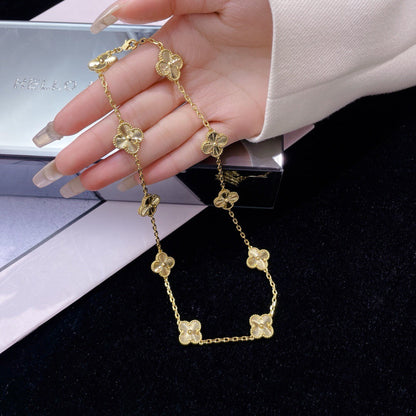 [Love's Uplift]CLOVER 10 MOTIFS LASER NECKLACE
