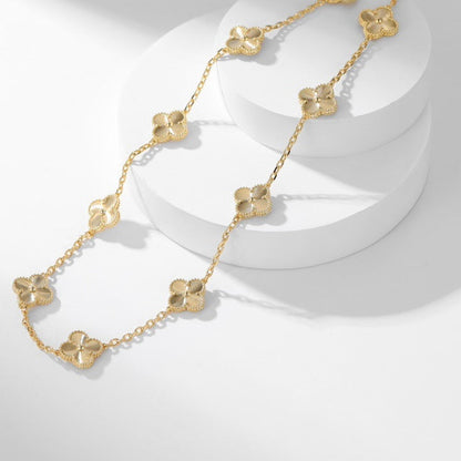 [Love's Uplift]CLOVER 10 MOTIFS LASER NECKLACE