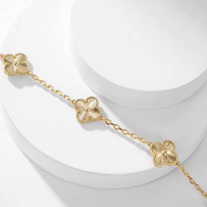 [Love's Uplift]CLOVER 10 MOTIFS LASER NECKLACE
