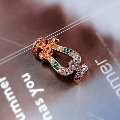 [Love's Uplift]FORCE LARGE HORSESHOE  COLORED DIAMOND BRACELET ROSE GOLD