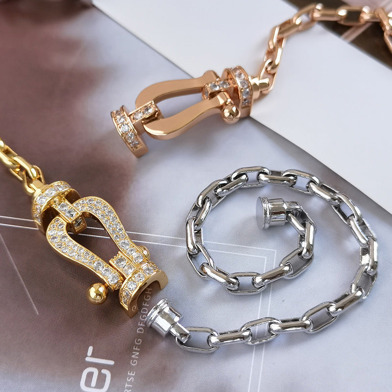 [Love's Uplift]FORCE LARGE HORSESHOE CLASP  METAL BRACELET