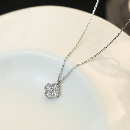 [Love's Uplift]CLOVER MINI 9.5MM PENDANT DIAMOND NECKLACE