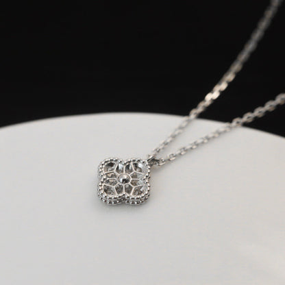 [Love's Uplift]CLOVER MINI 9.5MM PENDANT DIAMOND NECKLACE