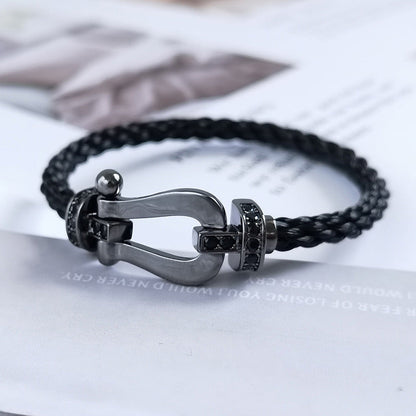 [Love's Uplift]FORCE LARGE SERIES HORSESHOE BLACK SAMURAI BRACELET