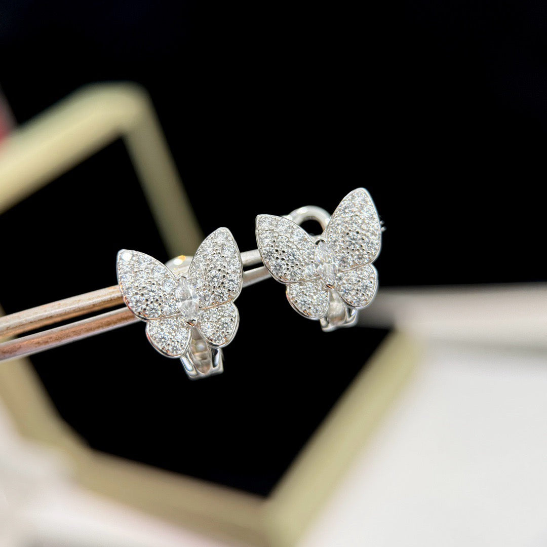 [Love's Uplift]BUTTERFLY ALL DIAMOND EARRINGS