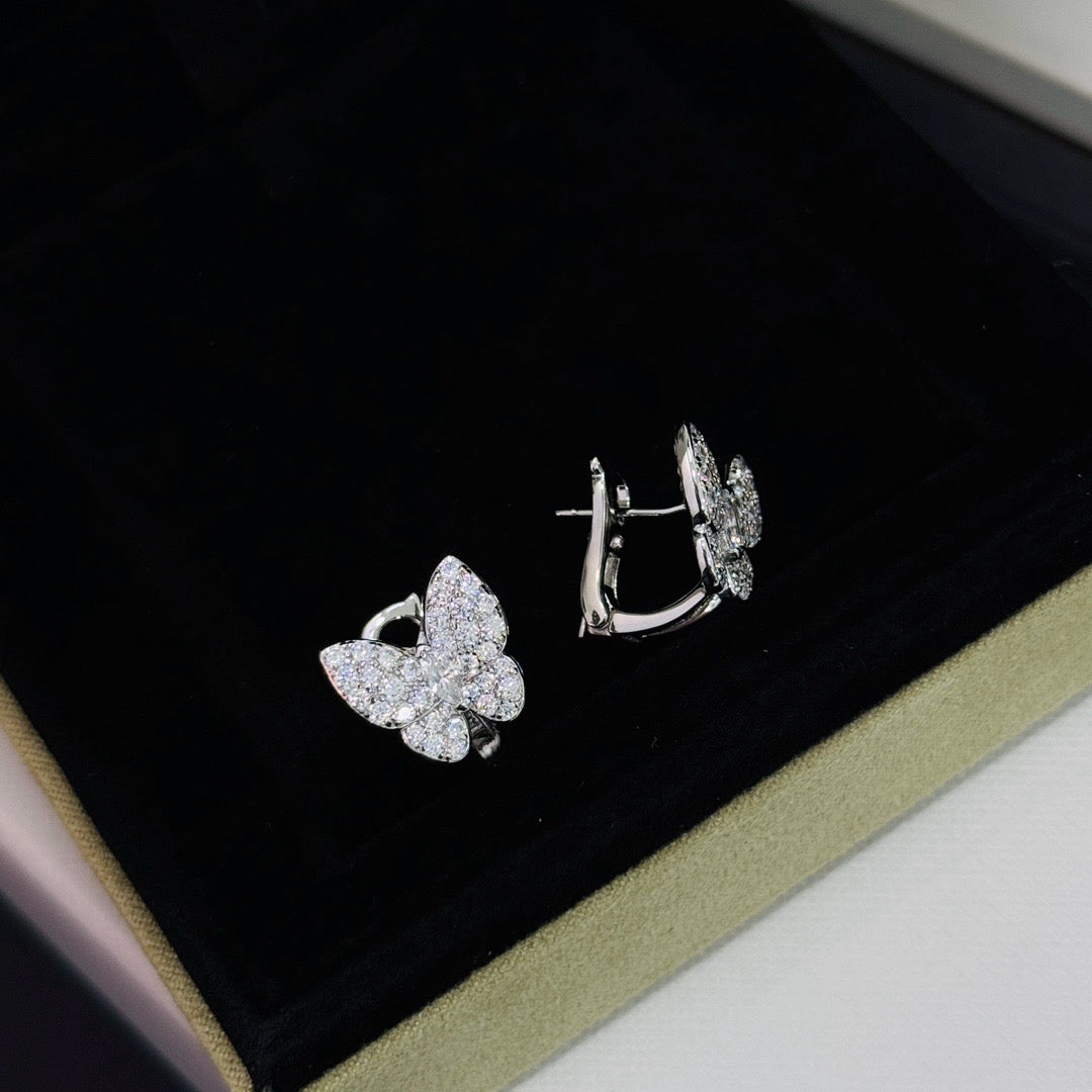 [Love's Uplift]BUTTERFLY ALL DIAMOND EARRINGS