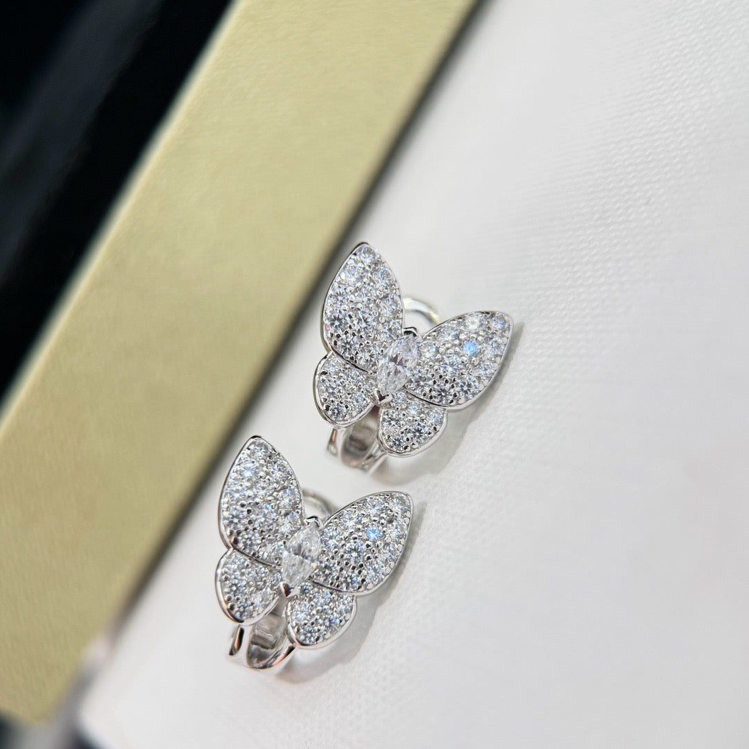 [Love's Uplift]BUTTERFLY ALL DIAMOND EARRINGS
