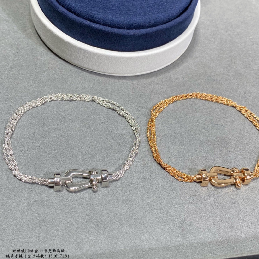 [Love's Uplift]FORCE SMALL HORSESHOE  DIAMOND CHAIN ROPE BRACELET