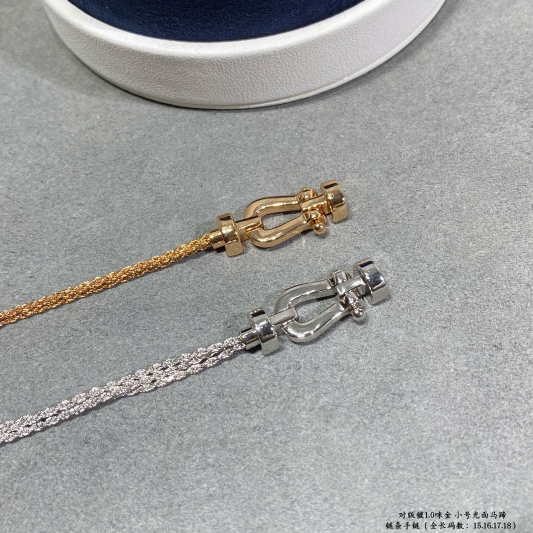 [Love's Uplift]FORCE SMALL HORSESHOE  DIAMOND CHAIN ROPE BRACELET