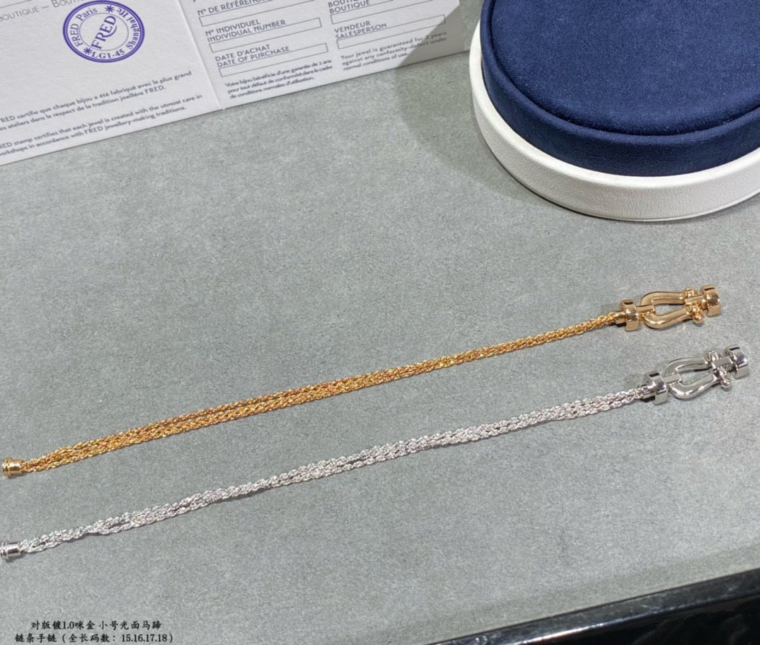 [Love's Uplift]FORCE SMALL HORSESHOE  DIAMOND CHAIN ROPE BRACELET