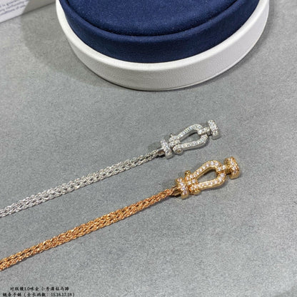 [Love's Uplift]FORCE SMALL HORSESHOE  DIAMOND CHAIN ROPE BRACELET