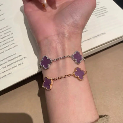 [Love's Uplift] CLOVER 5 MOTIF VIOLET BRACELET COLLECTION