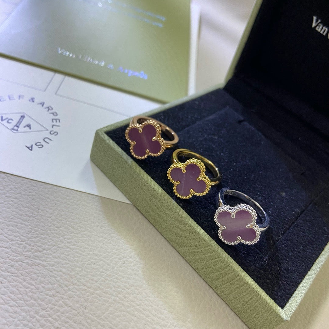 [Love's Uplift]CLOVER  PURPLE VIOLET RING