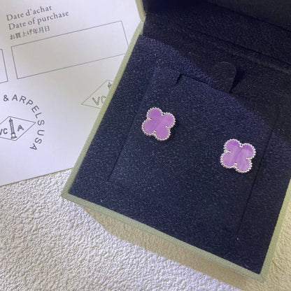 [Love's Uplift]CLOVER MINI 9.5MM  PURPLE VIOLET EARRINGS