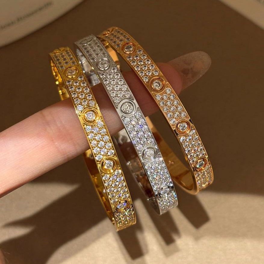 [Love's Uplift]LOVE BRACELET 6.1MM DIAMOND-PAVED 10 BIG DIAMONDS