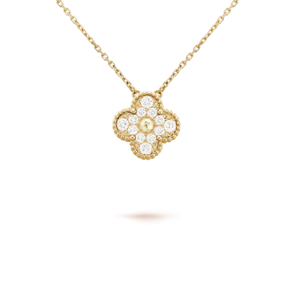 [Love's Uplift]CLOVER 15MM DIAMOND SINGLE FLOWER NECKLACE