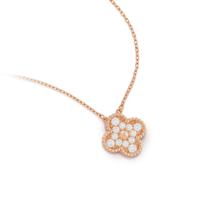 [Love's Uplift]CLOVER 15MM DIAMOND SINGLE FLOWER NECKLACE