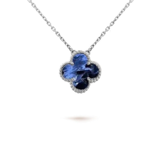 [Love's Uplift]CLOVER 15MM PIETERSITE NECKLACE SILVER