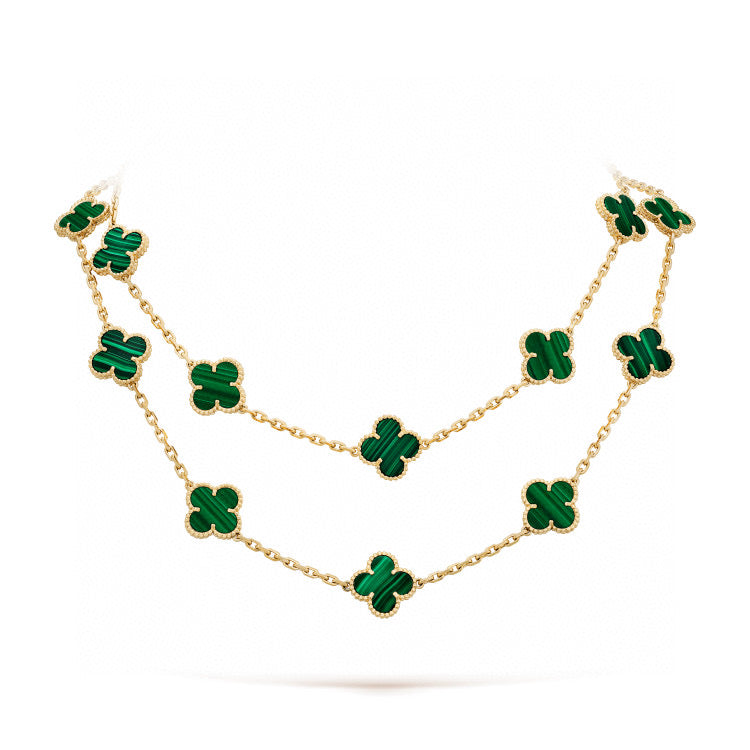 [Love's Uplift]CLOVER 20 MOTIFS MALACHITE GOLD