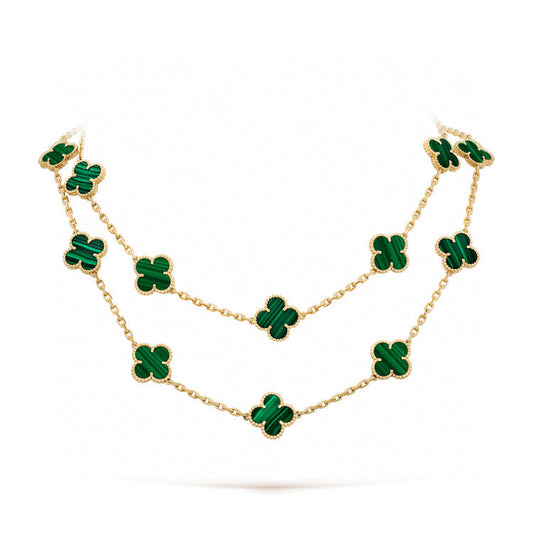 [Love's Uplift]CLOVER 20 MOTIFS MALACHITE GOLD