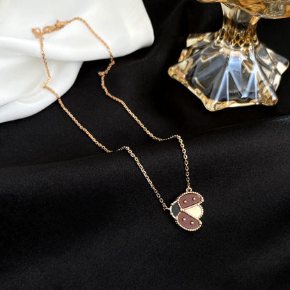 [Love's Uplift]LUCKY  CARNELIANS LADYBUG NECKLACE