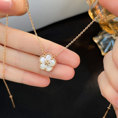 [Love's Uplift]LUCKY  WHITE MOP  PLUM BLOSSOM NECKLACE