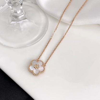 [Love's Uplift]LUCKY  WHITE MOP  PLUM BLOSSOM NECKLACE