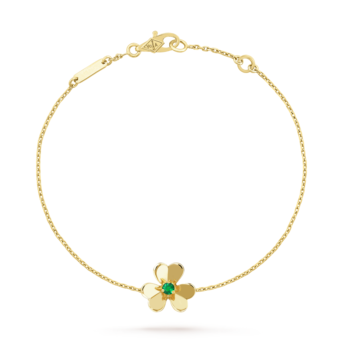 [Love's Uplift]FRIVOLE GOLD FLOWER PINK MALACHITE BRACELET