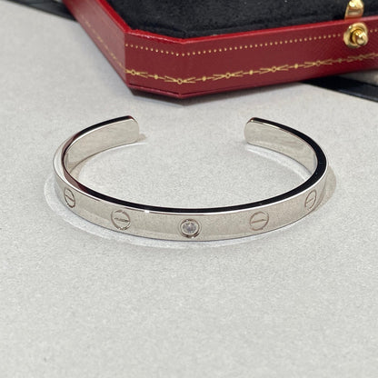 [Love's Uplift]LOVE BRACELET 6.1MM 1 DIAMOND OPEN CUFF