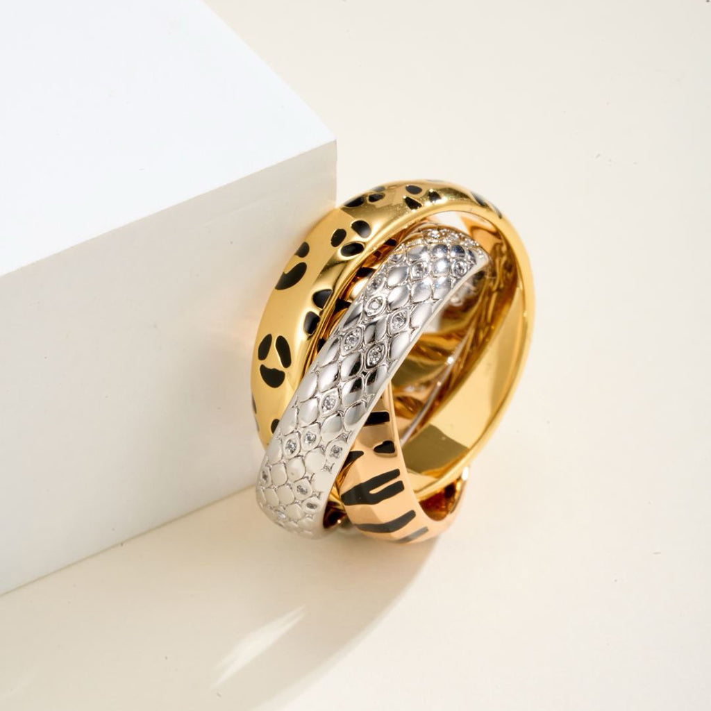 [Love's Uplift Jewelry] TRINITY  RING LEOPARD PRINT