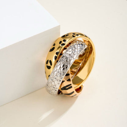 [Love's Uplift Jewelry] TRINITY  RING LEOPARD PRINT