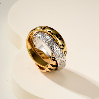 [Love's Uplift Jewelry] TRINITY  RING LEOPARD PRINT