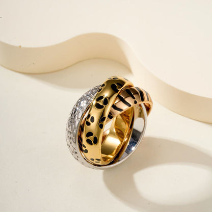 [Love's Uplift Jewelry] TRINITY  RING LEOPARD PRINT