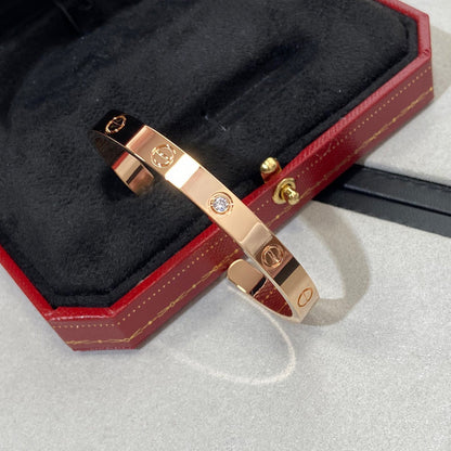 [Love's Uplift]LOVE BRACELET 6.1MM 1 DIAMOND OPEN CUFF