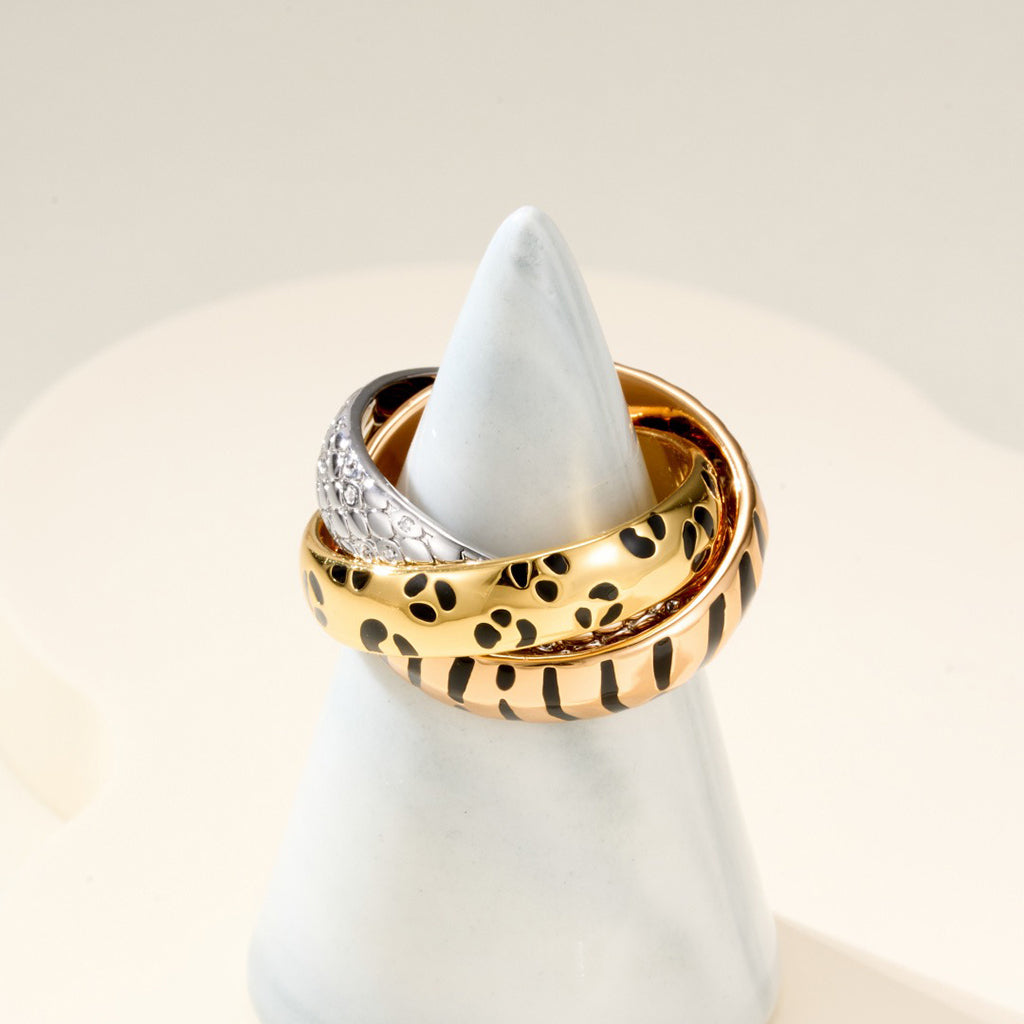 [Love's Uplift Jewelry] TRINITY  RING LEOPARD PRINT
