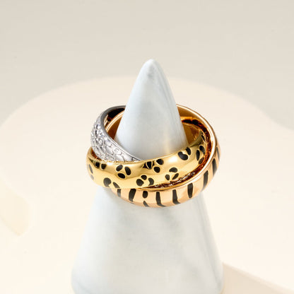 [Love's Uplift Jewelry] TRINITY  RING LEOPARD PRINT