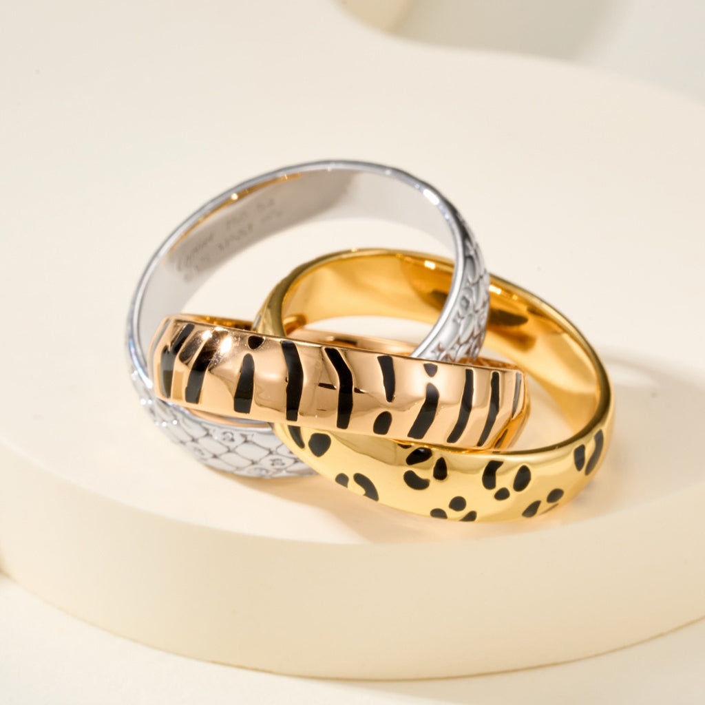 [Love's Uplift Jewelry] TRINITY  RING LEOPARD PRINT